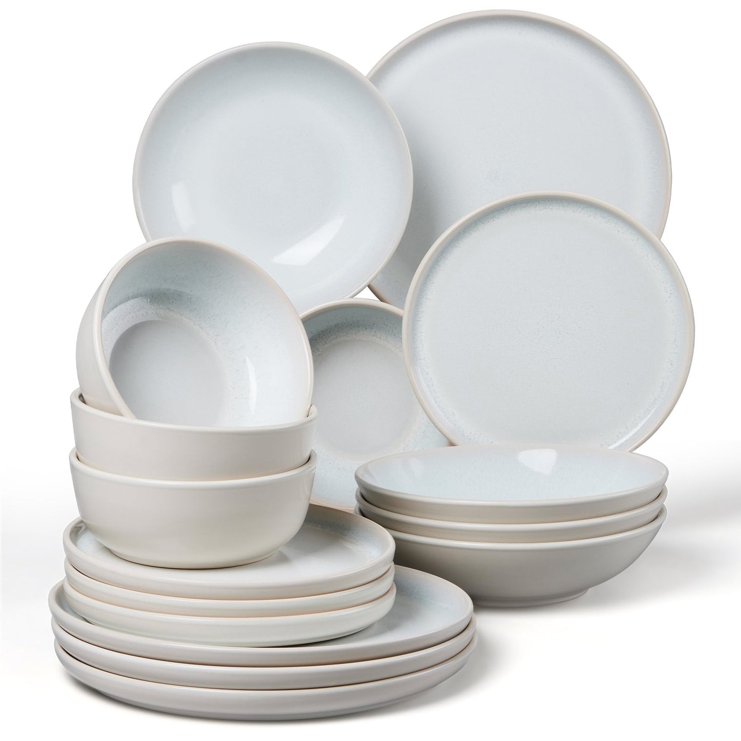 LIANYU 12 Piece Porcelain Dinnerware Sets for 4, Ceramic Durable Plates and Bowls, Chip and Scratch Resistant Dishware Dishes Set, Dishwasher & Microwave Safe Stoneware Set, Black Onyx