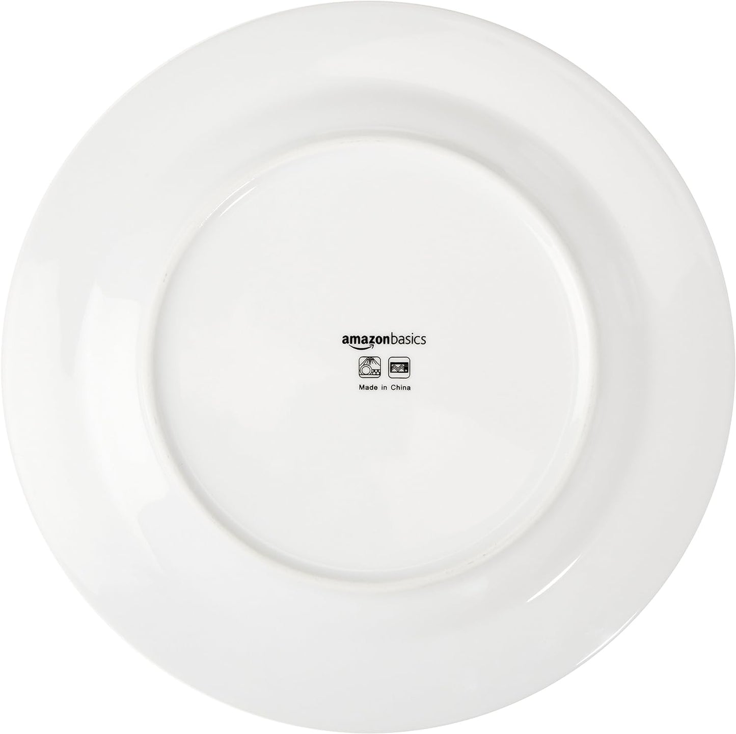 Amazon Basics 16-Piece Cafe Stripe Dinnerware Set, Microwave and Dishwasher Safe, Plates, Bowls, Mugs, Service for 4, Blue