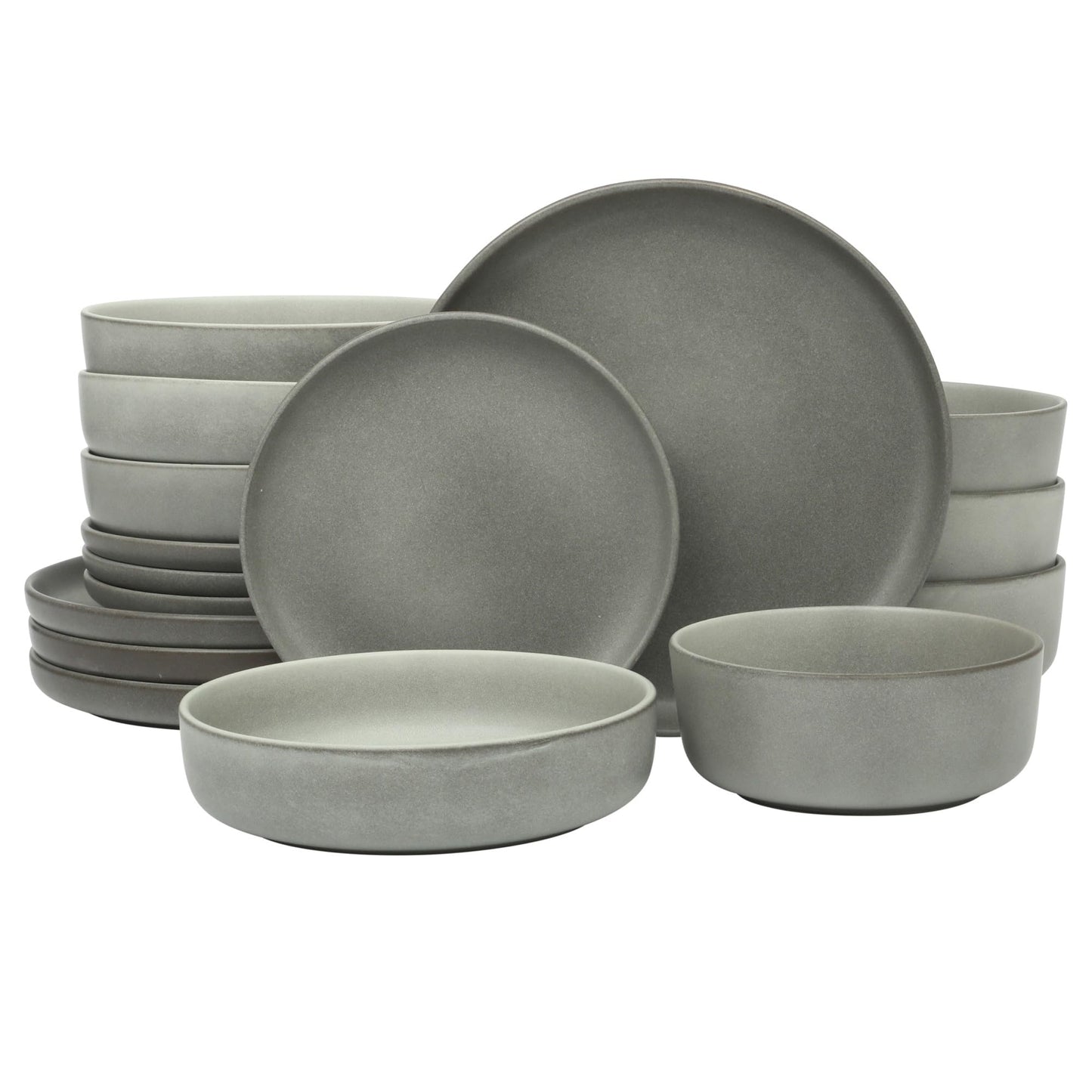 Gibson Elite Soho Lounge Square 16-Piece Dinnerware Set, Service for 4, Reactive Glaze Stoneware Plates and Bowls, Modern Dishes, Microwave & Dishwasher Safe – Red and Black
