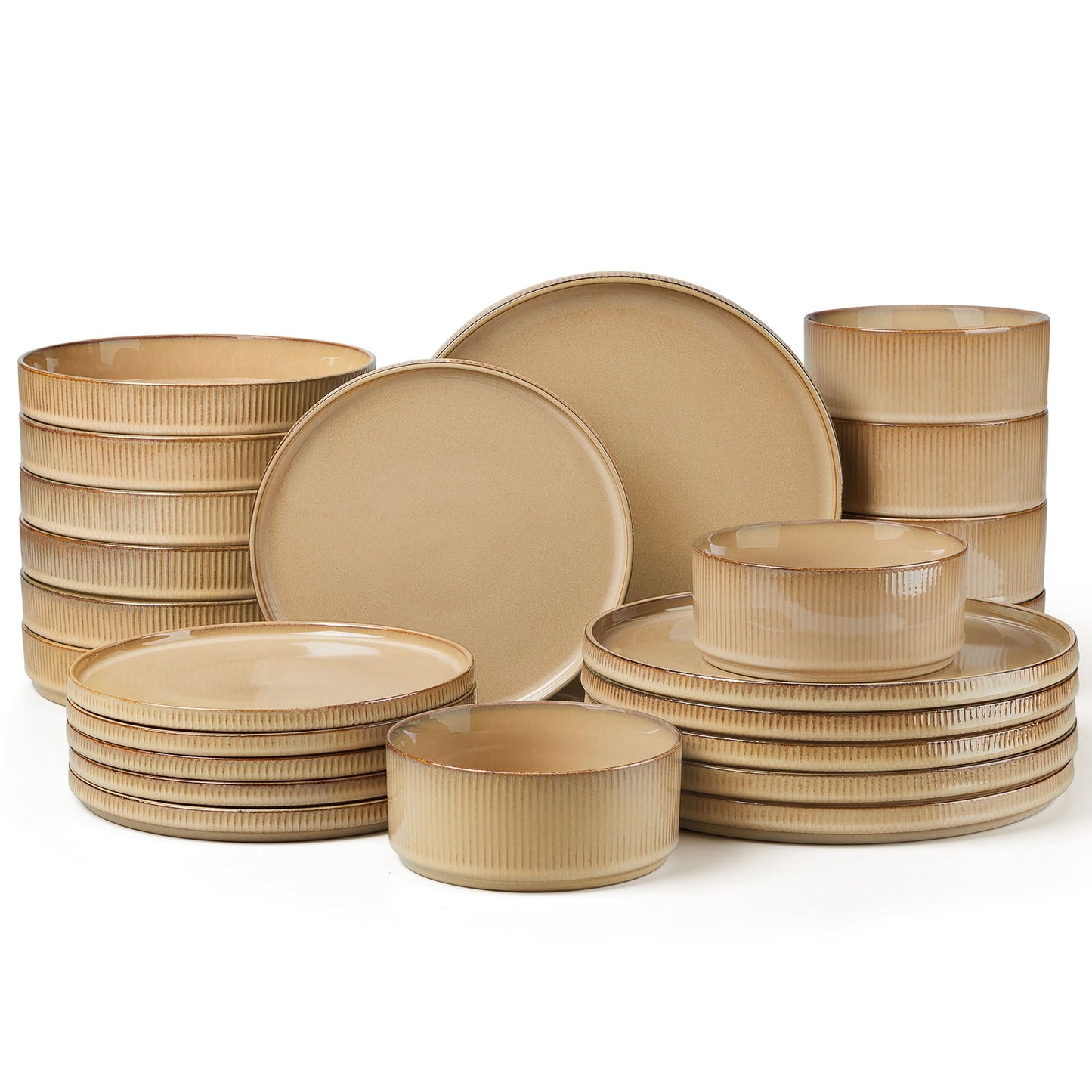 LIANYU 12 Piece Porcelain Dinnerware Sets for 4, Ceramic Durable Plates and Bowls, Chip and Scratch Resistant Dishware Dishes Set, Dishwasher & Microwave Safe Stoneware Set, Black Onyx